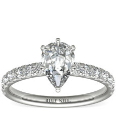 Scalloped Pavé Diamond Engagement Ring in Platinum (0.43 ct. tw.)